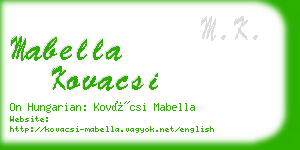 mabella kovacsi business card